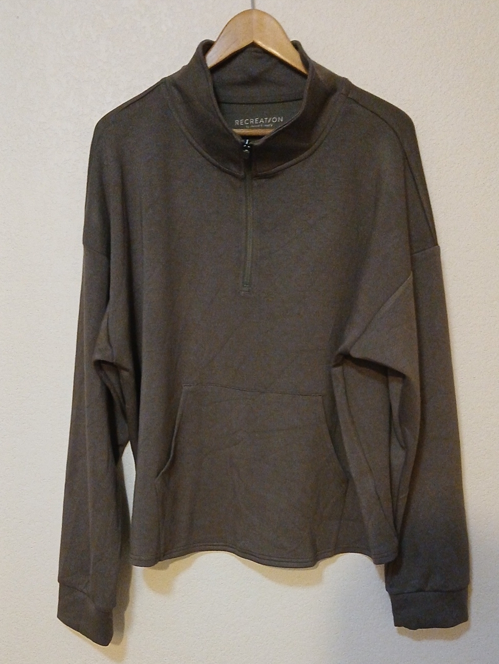 Recreation By Thread And Supply Green Quarter Zip Pullover